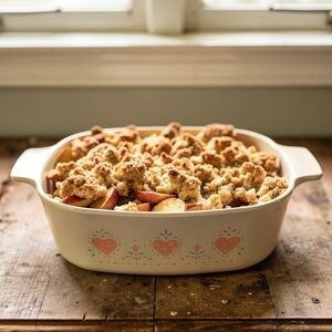 Corningware White and Orange Heart Baking Dish NO lid